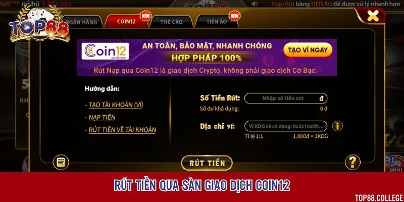 Giao dịch qua Coin12 cam kết tính bảo mật cao